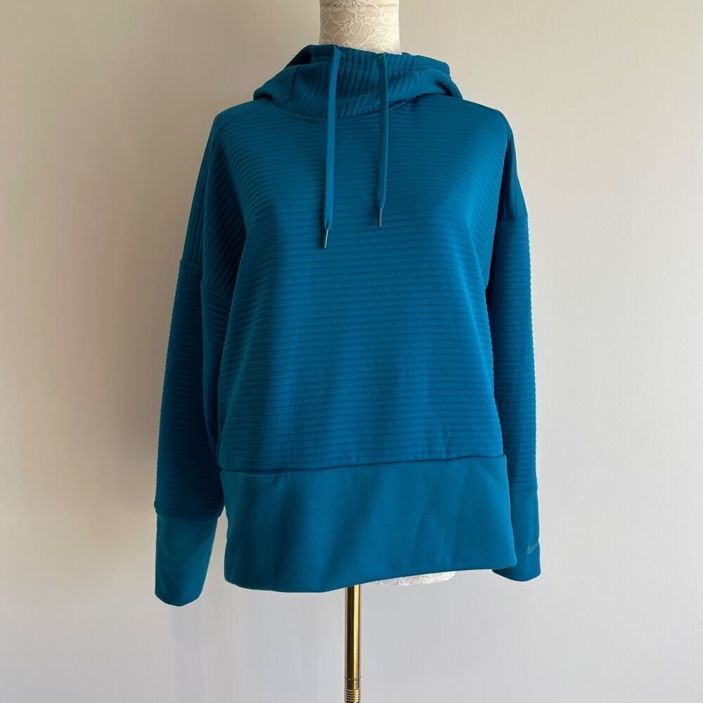 Nike Womens Dri-Fit Training Hoodie S Teal Workout Moisture Wicking